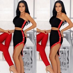 LAST ONE! Size: S Black & Red Bandage 2 Piece Set